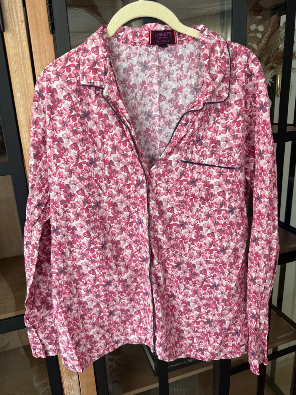 J. Crew x Liberty London floral print long sleeve shirt button down sleep pajama